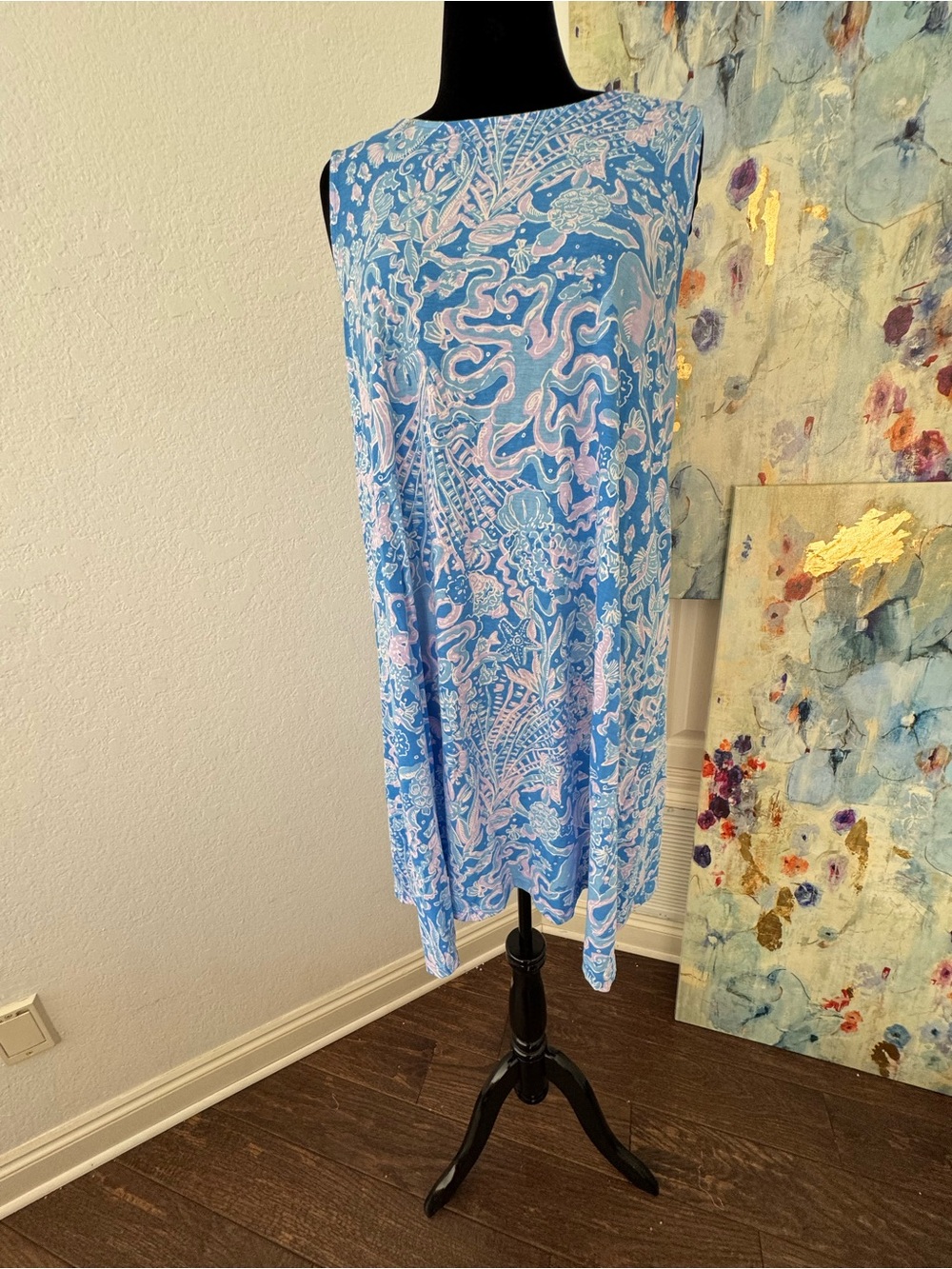 NWOT Lilly Pulitzer Sz XXL Kristen Swing Dress Boca Blue Sea What I Sea